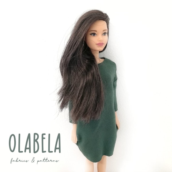 fashion doll dress - easy doll dress pattern - simple dress pattern - sewing pattern - pants pattern - PDF pattern - olabela - barbie dress