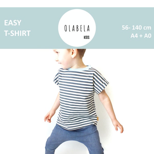 super simple t-shirt - oversized shirt - sewing pattern - PDF pattern - olabela 56-140 cm