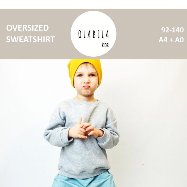 oversized sweat blouse - oversized sweatshirt - sewing pattern - PDF pattern - olabela 92-140 cm