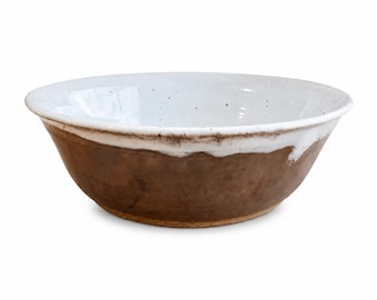 Brown and white bowl