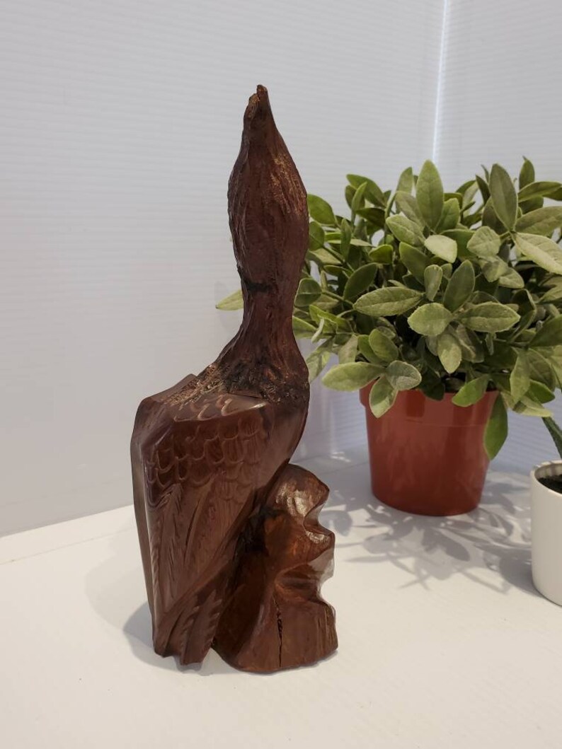 Vintage Ironwood Pelican Statue Hand Carved Pelican Statue Etsy