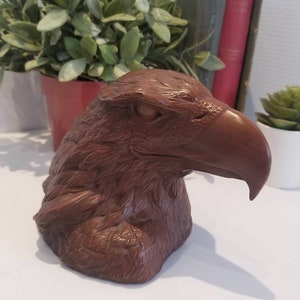 Vintage Resin Eagle Head Statue, Red Mills Mfg Handcrafted USA 1990, Eagle Decor, Eagle Items, Eagle Gifts, Eagle Collectibles, Eagle Art