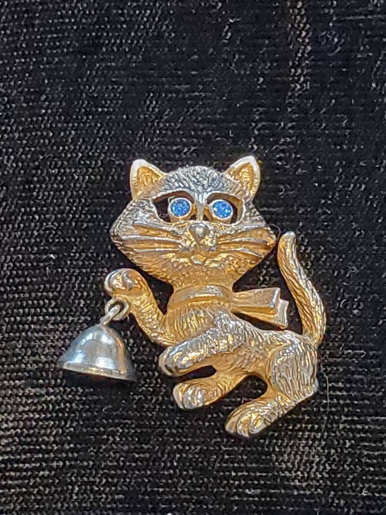 Vintage cheap cat brooch