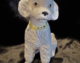 Vintage Ceramic Poodle Dog Statue, Made In Japan, Poodle Figurine, Poodle Decor, Poodle Collectibles, Poodle Lovers Gifts, Poodle Owner Gift