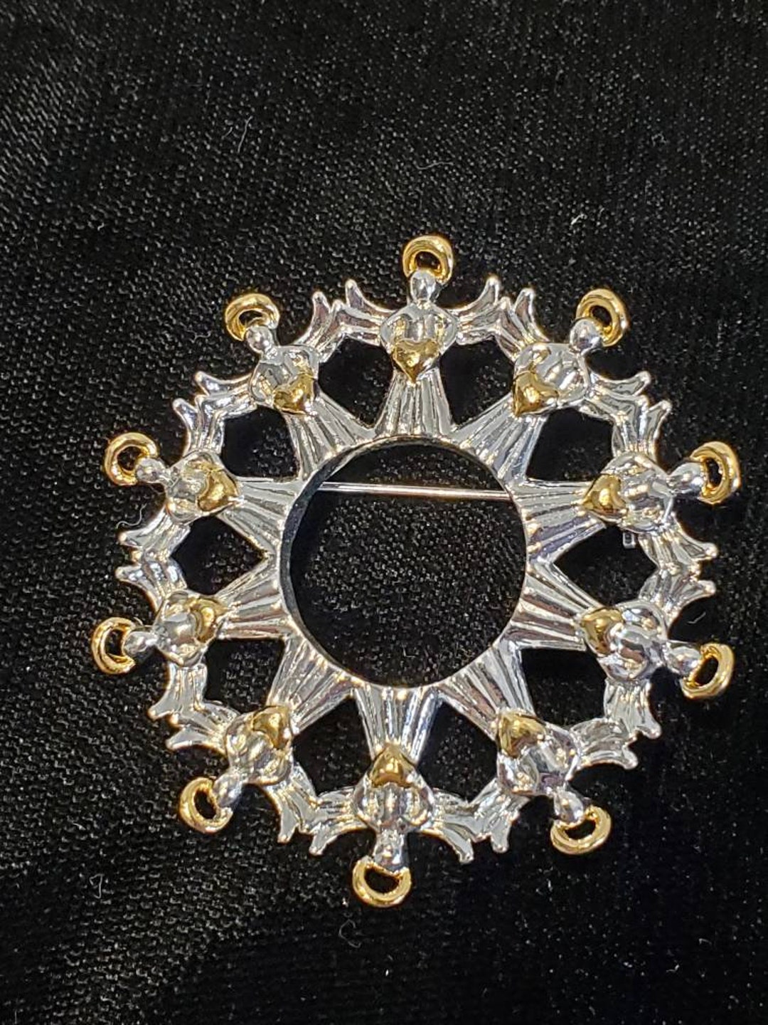 Broche Vintage Avon - Croix De Malte Dorée Avec Strass - Pendentif Ou Broche - Occasion