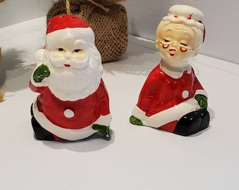 Vintage Keramik Weihnachtsmann und Mrs Claus Salz Pfefferstreuer, Made in Japan, Kitsch Weihnachten, Weihnachtsstreuer, Weihnachtsstreuer, Weihnachtsmann