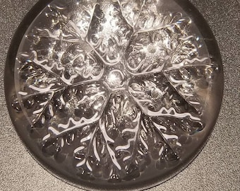 Vintage Genuine Lead Cristal Snowflake Paperweight, Art Glass, Made In France, Christmas Winter Paperweights, Snowflake Decor, Clear Crystal