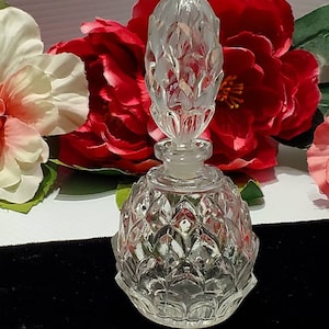 Vintage Perfume Decanter Bottle, Old Perfume Bottles, Art Deco Clear Perfume Bottle, Vintage Dresser Decor, Victorian Vanity Bedroom Decor