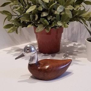 Vintage Wooden Duck Decoy, Duck Statue, Duck Items, Cabin Cottage Decor, Duck Figurines, Duck Ornaments, Duck Gifts, Mid Century Duck Decor