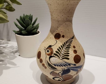 ヴィンテージ トナラ花瓶、手描きの鳥と花のデザイン、11インチ - Etsy