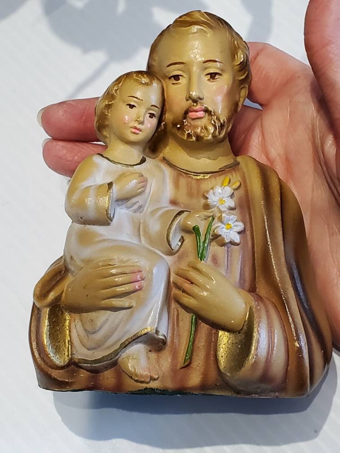 Vintage Jesus and Child Figurine Plastic Religious Decor Etsy