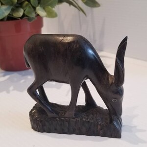 Sculpture Africaine Ancienne En Bois – Gazelle Et Faon, Art Ethnique Africain Authentique
