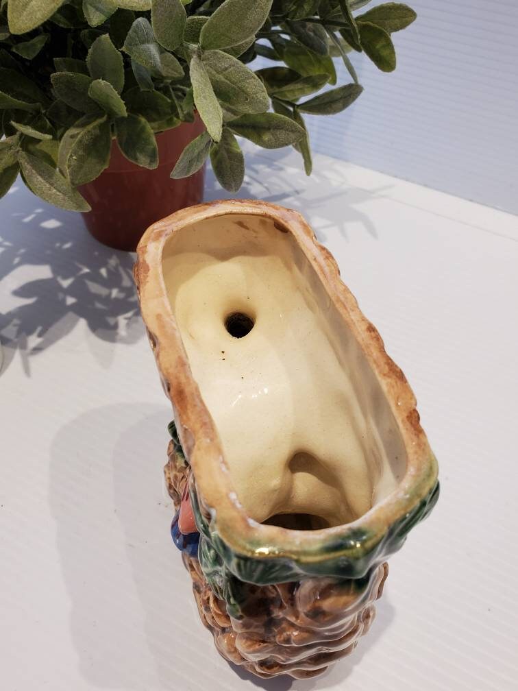 Vintage Ceramic Tree Branch With Bird Planter Pot Florart Etsy