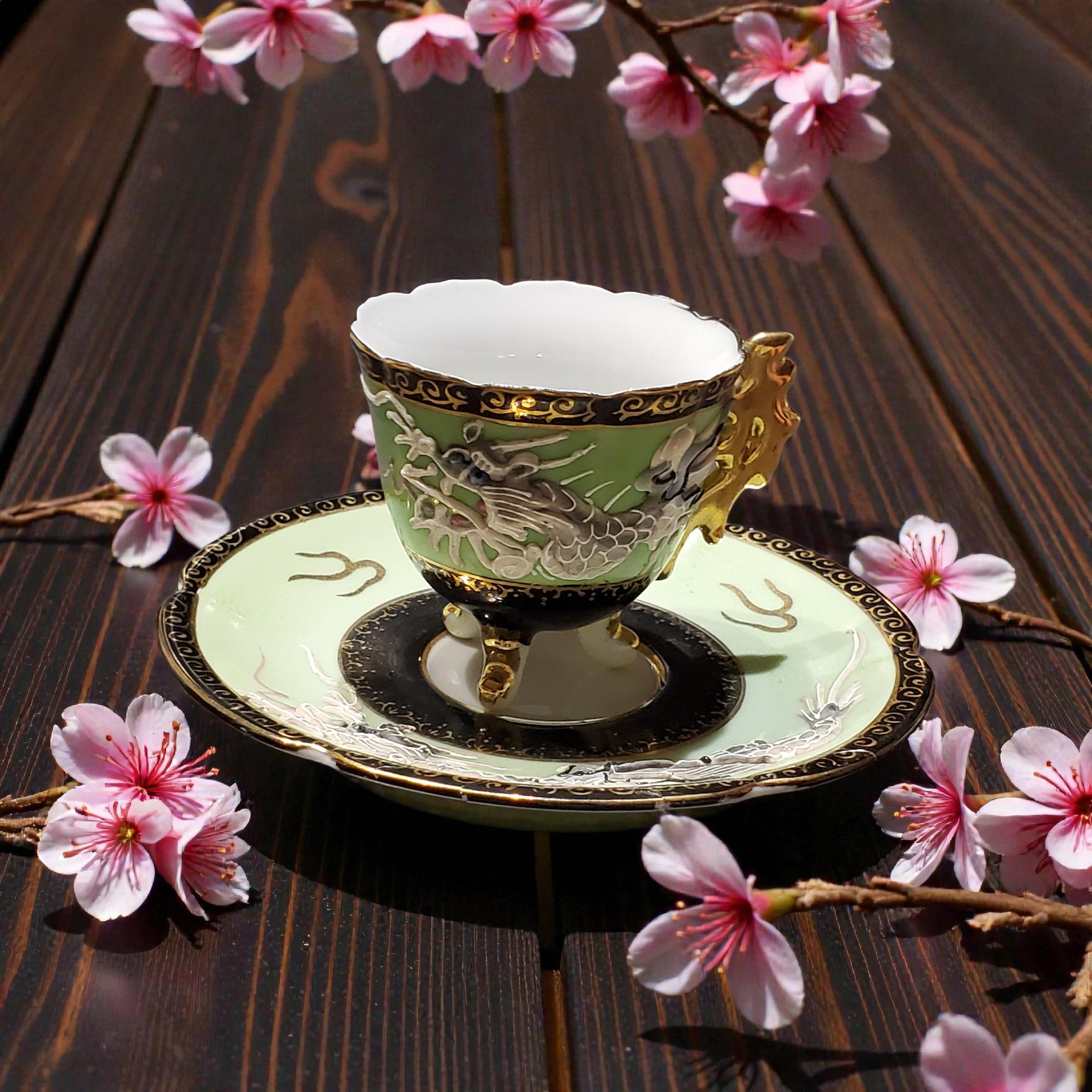 Vintage China Hand Painted Dragon Set - Etsy