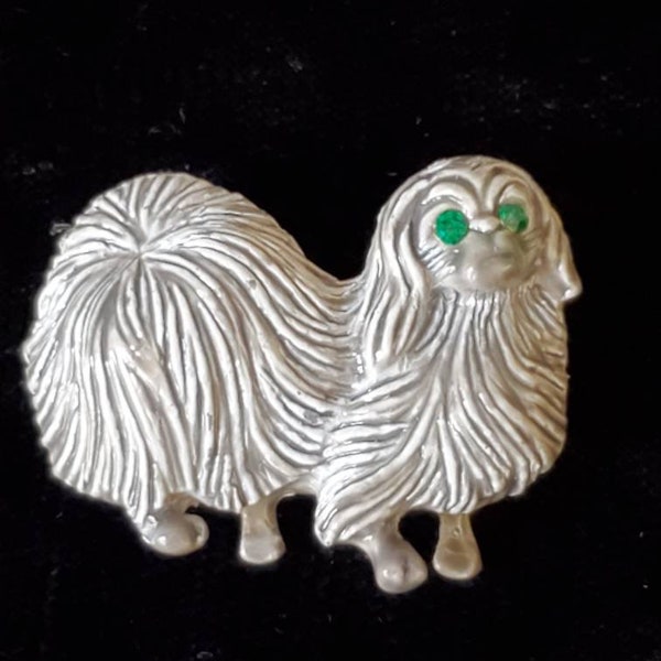 broche de chien pékinois vintage, marque Gerry, bijoux pour chiens, race pékinoise, cadeaux de propriétaire de chien, broche Gerrys, Circa années 80, broche de chien, Kitsch