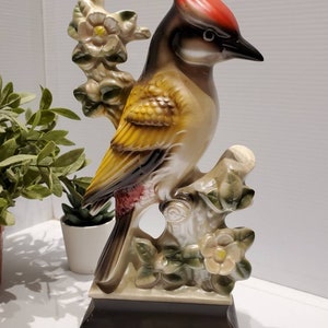Vintage Ceramiczna Statua Dzięcioła, Japoński Ceramiczny Dzięcioł, Dekoracja Dzięcioła, Kolekcjonerskie Dzięcioły, Prezenty Dzięcioła, Miłośnicy Ptaków