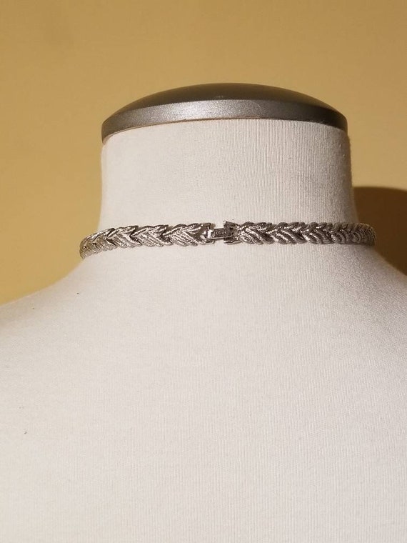 Vintage Link Leaf Necklace And Bracelet Set, Mid … - image 3