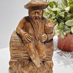 Vintage Hobo Skulptur aus Holz, handgeschnitzter Hobo, Handgeschnitzter Hobo, Handgeschnitzter Hobo, Handgeschnitzter Hobo, Handgeschnitzt, Handgeschnitzt