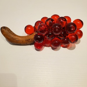 Vintage Bernstein-Lucite-Trauben mit Treibholz, Mid-Century-Dekor, Retro-Lucite-Trauben, Mid-Century-Küche
