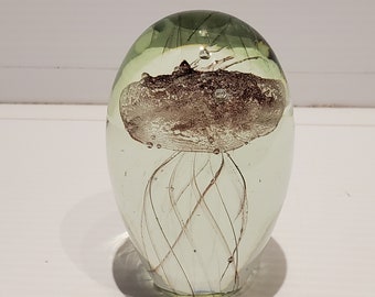 Vintage Purple Jellyfish Glass Mini  Paperweight, Beach House Decor, Office Decor, Blown  Glass Paperweights, Marine Life Decor, Ocean Decor