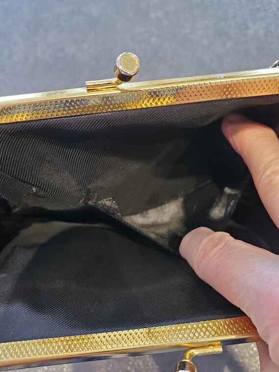 Vintage Black Seed Bead Formal Handbag Clutch, Bl… - image 8
