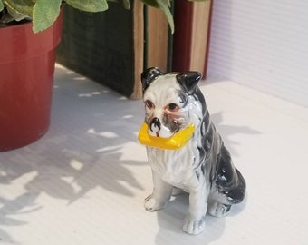 Vintage Ceramic Dog With Mail Figurine, Dog Collectibles