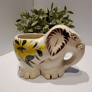 Vintage Hencho En Mexico Ceramica Elefante Fioriera, Decorazione Elefante, Vaso Pianta Elefante, Dipinto A Mano, Ceramica Fatta A Mano Messicana, Decorazione Vegetale