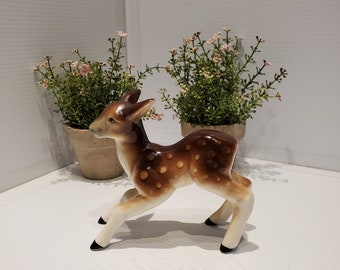 Vintage Ceramic Japan Fawn Deer Figurine, Deer Collectibles, Made In Japan, Fawn Collectibles, Kitsch Fawn, Woosland Animals, Deer Giftware