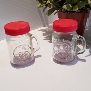 Vintage Mason Jar Salt And Pepper Shakers, Golden Harvest, Cornucopia, Old Salt And Pepper Shakers, Vintage Servingware, Country Kitchen