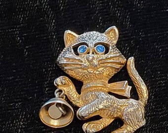 Vintage Cat Brooches.three 3 Cat Pins.avon Cat With Bell Pin.sparkly Enamel Cat.pewter Side View Cat Push Back Pin Etsy