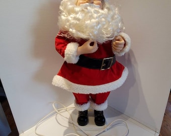 Vintage Animated Santa Claus Head Arms Move, Moving Plug In Santa, Vintage Christmas Decor, Santa Decor, Vintage Santa Moving Plastic Doll