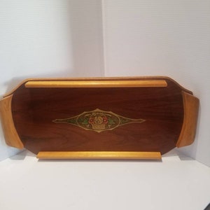 Vintage Wooden Floral Serving Tray, Basket Of Flowers Serving Tray, Wooden Decorative Tray, Rustic Trays, Servingware, Old Trays, Bed Tray