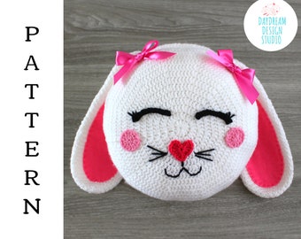 Crochet Bunny Pillow Pattern, Crochet Rabbit Pillow Pattern, Crochet Pillow Pattern, Crochet Bunny Cushion Pattern, INSTANT PDF DOWNLOAD