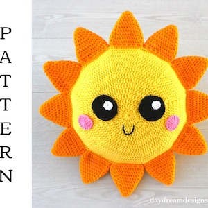 Crochet Sun Pillow Pattern, Crochet Sun Amigurumi, Crochet Sun, Sunshine Pillow, Crochet Sun Cushion, INSTANT PDF DOWNLOAD