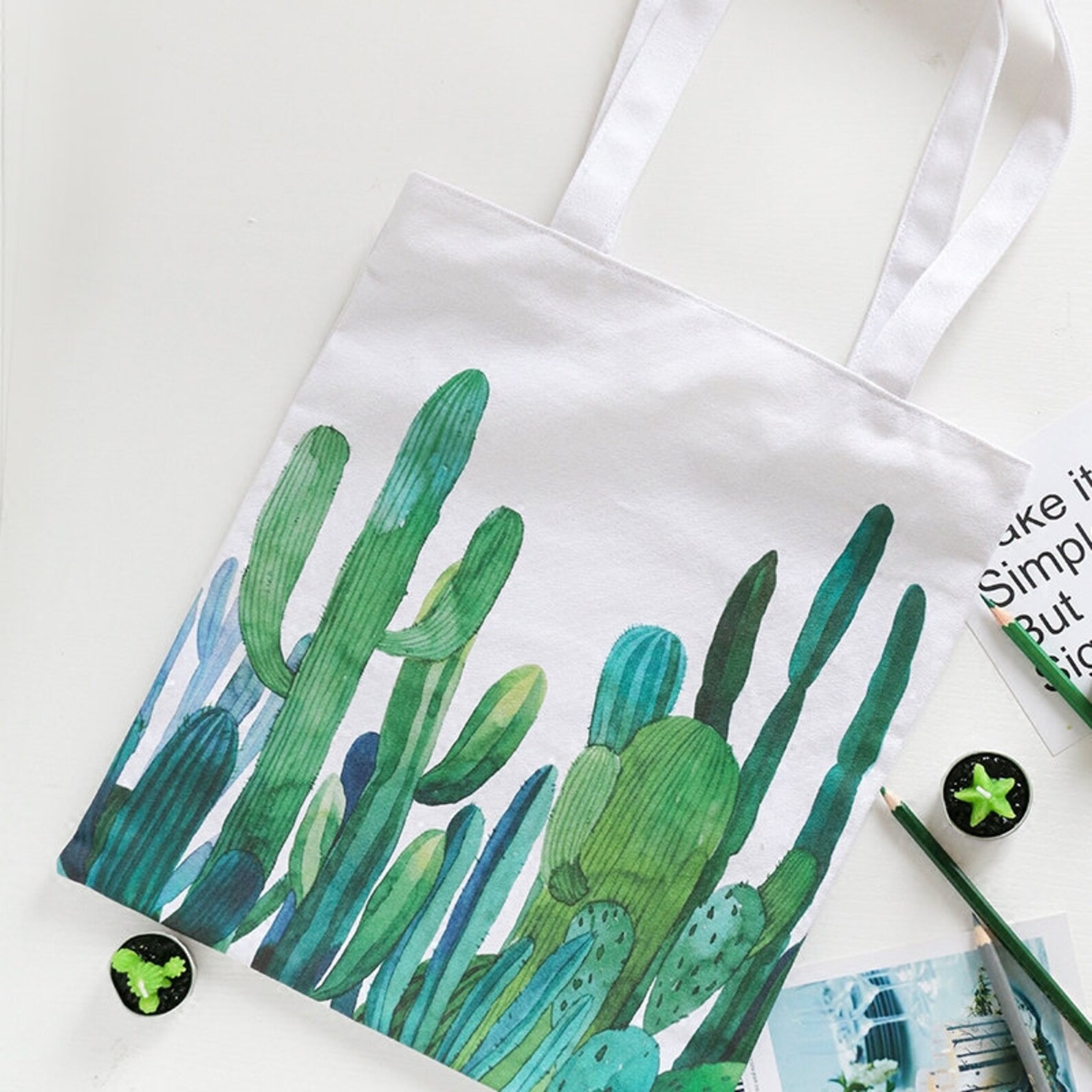 Christmas Gift / Cactus Tote Bag / Cactus Canvas Bag / Cactus Etsy UK