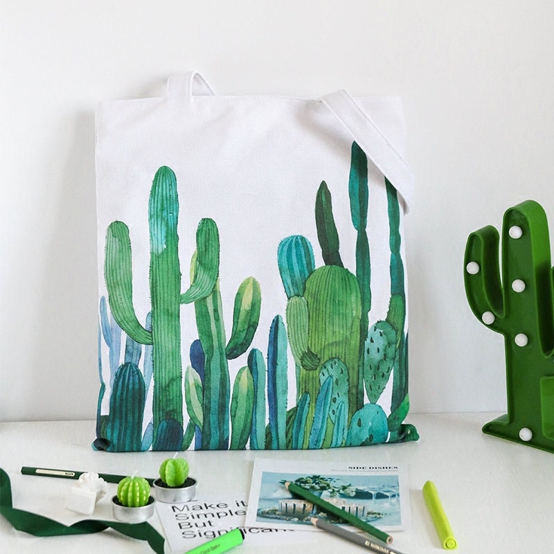 Christmas Gift / Cactus Tote Bag / Cactus Canvas Bag / Cactus Etsy UK