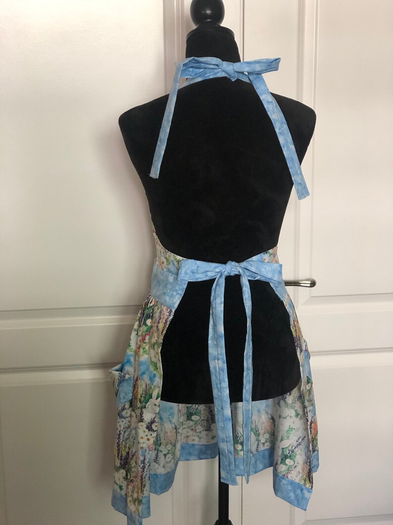 Sky Blue Bunnies Vintage Styled Apron