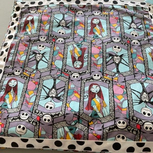 Sally and Jack stained glass pillow blanket