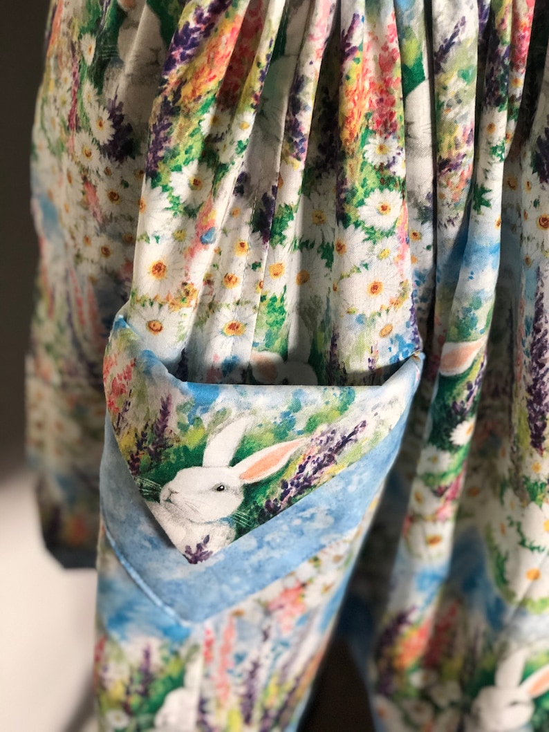 Sky Blue Bunnies Vintage Styled Apron