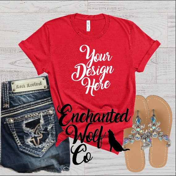 Bella Canvas Red Mockup Shirt Mockup Bella Canvas Red Mockup Shirt Mockup