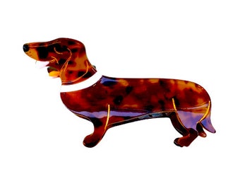 Dachshund Dog Clip |Dachshund Lover Gift| Porcelain Jewel |  Modern Pin| Dachshund pin| Hair Clip for girls| Dog Trinket Dish
