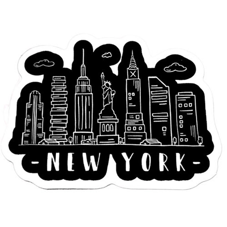 New York Sticker New York Skyline NY Stickers Nyc Sticker Nyc Decal NY Silhouette Etsy