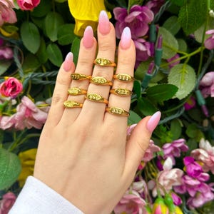 Gold Number Ring| Angel Number Ring| Ring With Number| Silver Number Ring| Small Number Ring| Lucky Numbers