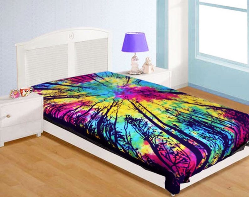 Tie-Dye Tapestry Forest Mandala Wall Tapestry Throw Wall Hangings Hippie Throw