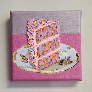 Raspberry funfetti embroidered cake