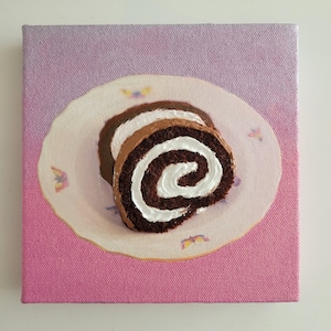 Swiss rolls embroidered cake painting, made to order
