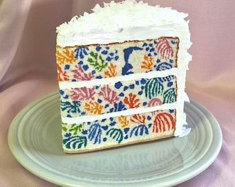 Matisse inspired embroidered cake sculpture