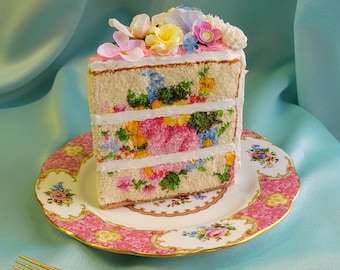 Floral embroidered cake sculpture (made to order. Please read description)