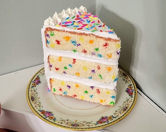 Life-size 3D Funfetti embroidered cake sculpture *made to order*