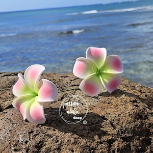 Plumeria Hair Stick, Tropical Flower, Hawaiian Flower Hair Pick, Hair Bun Stick, Hair Flower Stick, Ear Stick, Beach Party, Frangipani, Pink